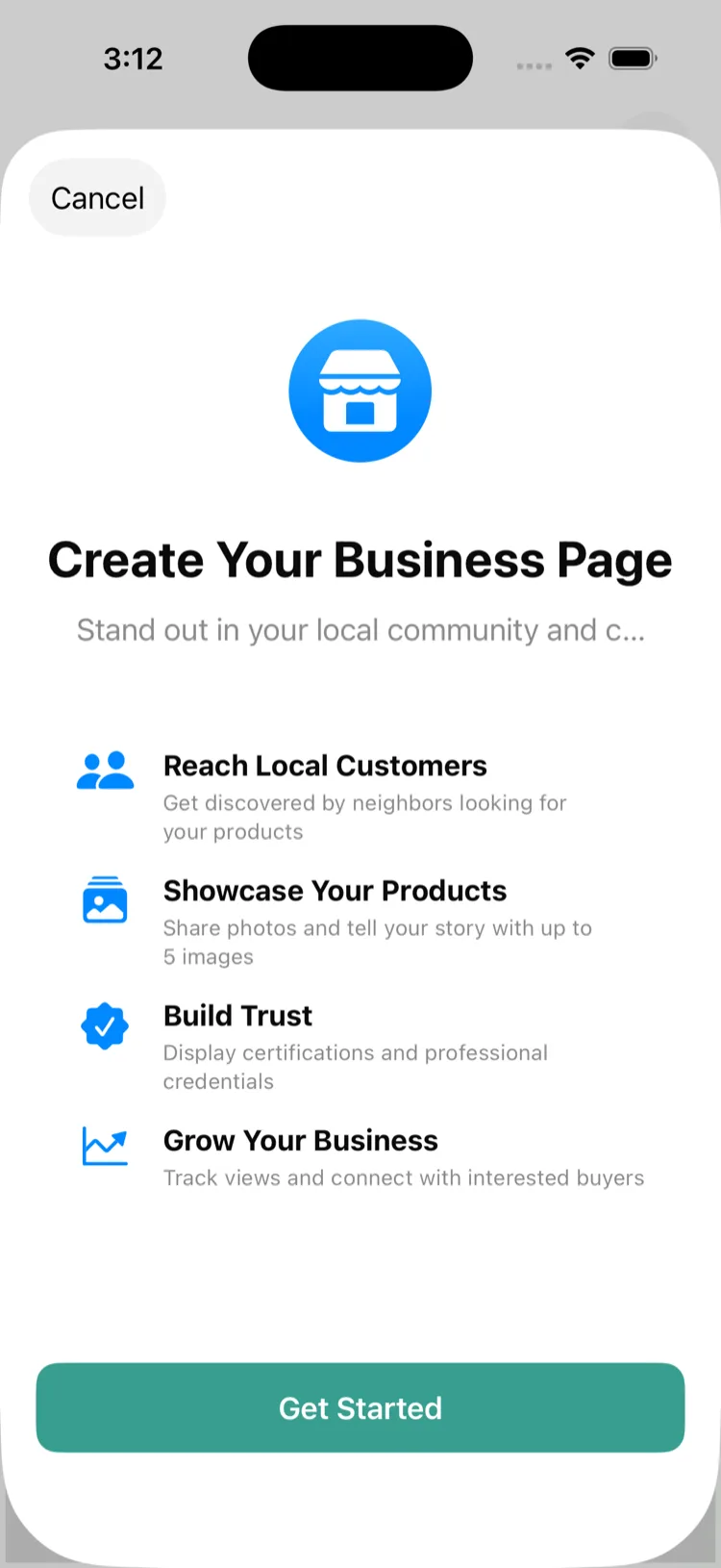 JustRype business page setup for a local producer to reach customers and build trust
